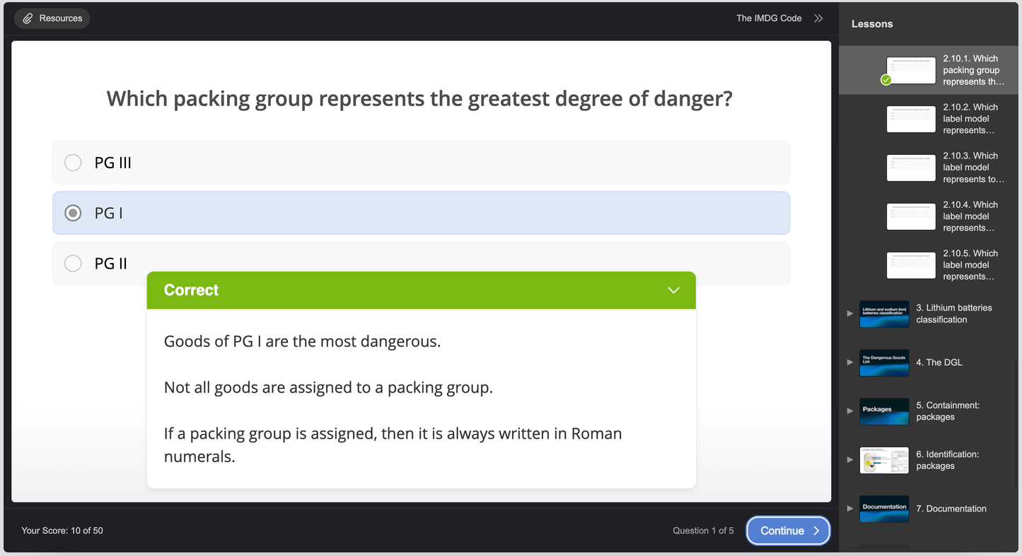 packing groups, degree of hazard of dangerous goods