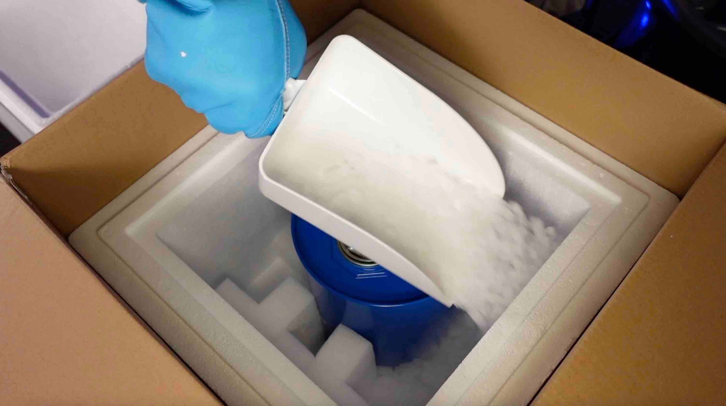 preparing an overpack with dry ice