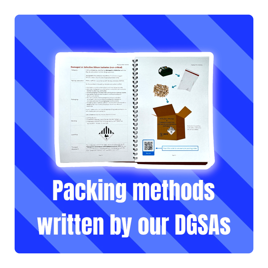 Preview of packing, marking and labelling summary tables for lithium batteries