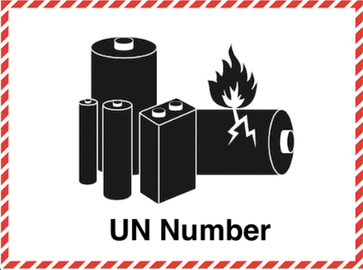 Lithium battery mark showing UN number